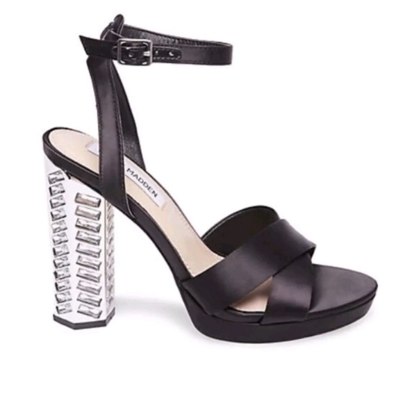 STEVE MADDEN ADELINE ANKLE STRAP PLATFORM W/ RHINESTONES - Picture 2 of 10